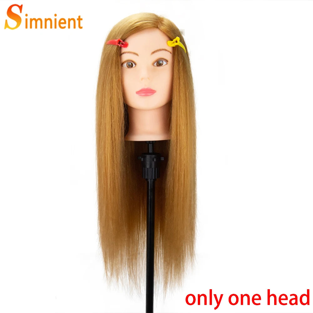 80% Real Hair Doll Head Hairstyle Professional Training Mannequin Styling To Practice