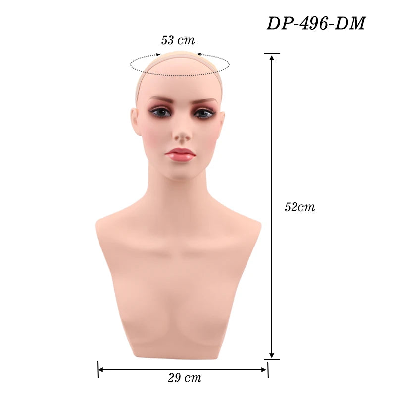 Realistic Mannequin With Detachable Head Glam Makeup Mannequin Head To Put Wigs Dummy Head For Wigs,Earrings, Necklaces Display