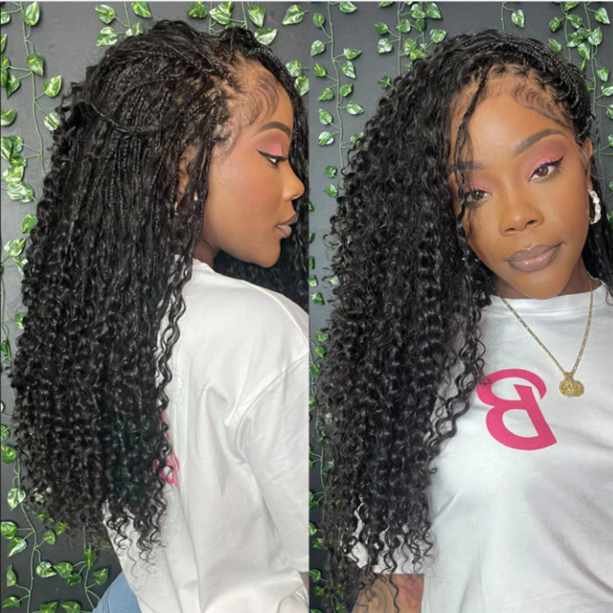 Crochet Boho Box Braids Human Hair Curls Pre Looped Curly Full Ends