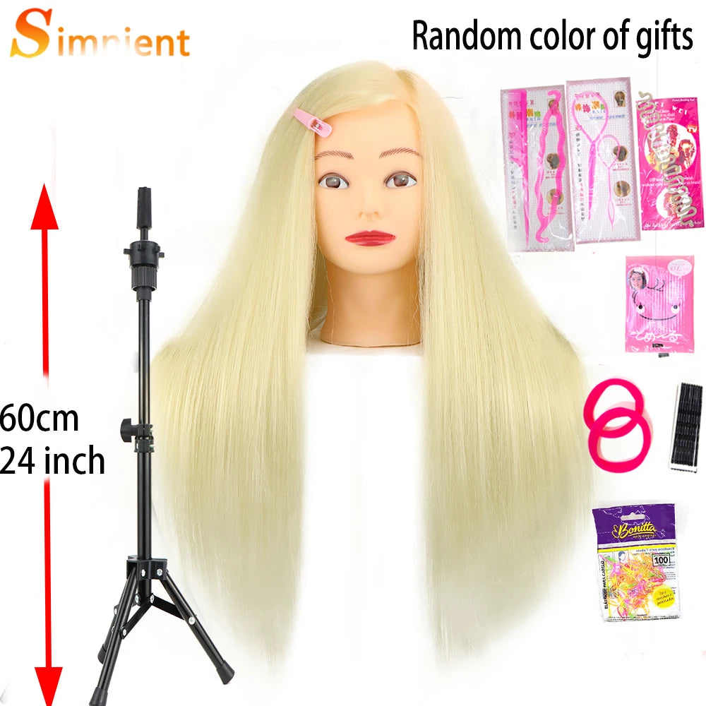 80% Real Hair Doll Head Hairstyle Professional Training Mannequin Styling To Practice