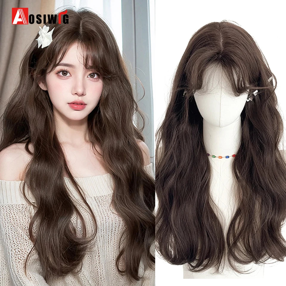 Blonde Twin Ponytail Princess Cut Natural Short Hair Synthetic Wigs Bangs Heat