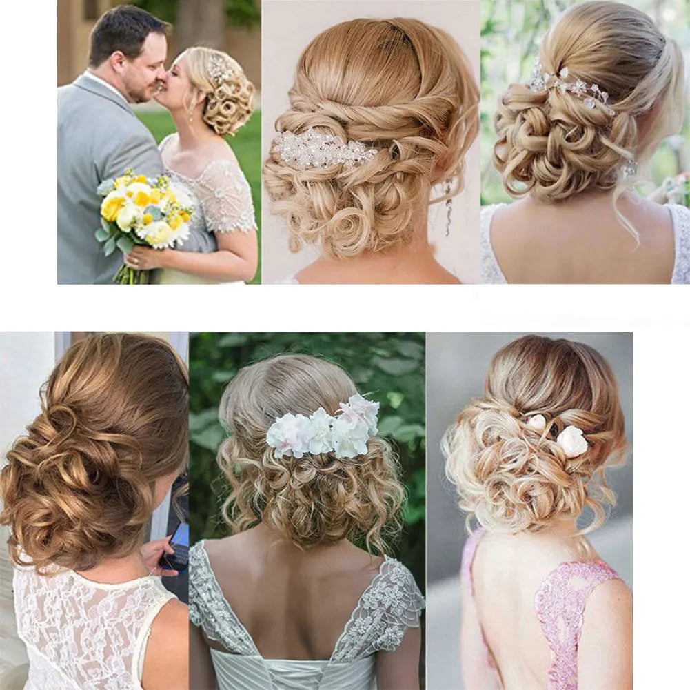 Synthetic Large Comb Clip in Curly Hair Extension Chignon Pieces Updo Cover