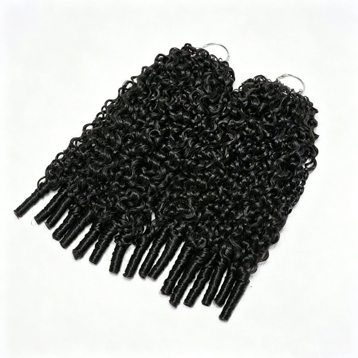 Natural Color Burmese Curly Crochet Human Hair Extensions Soft Silky Bouncy Texture
