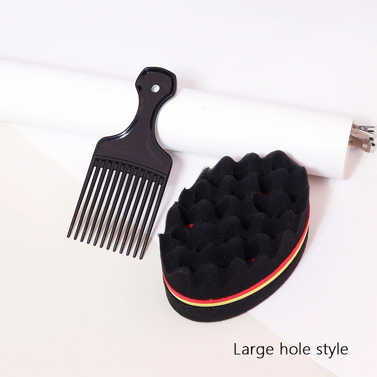 2pcs/Set of Wide Toothed Brush Combs Insertion Type Comb and African Style Sponge Brush