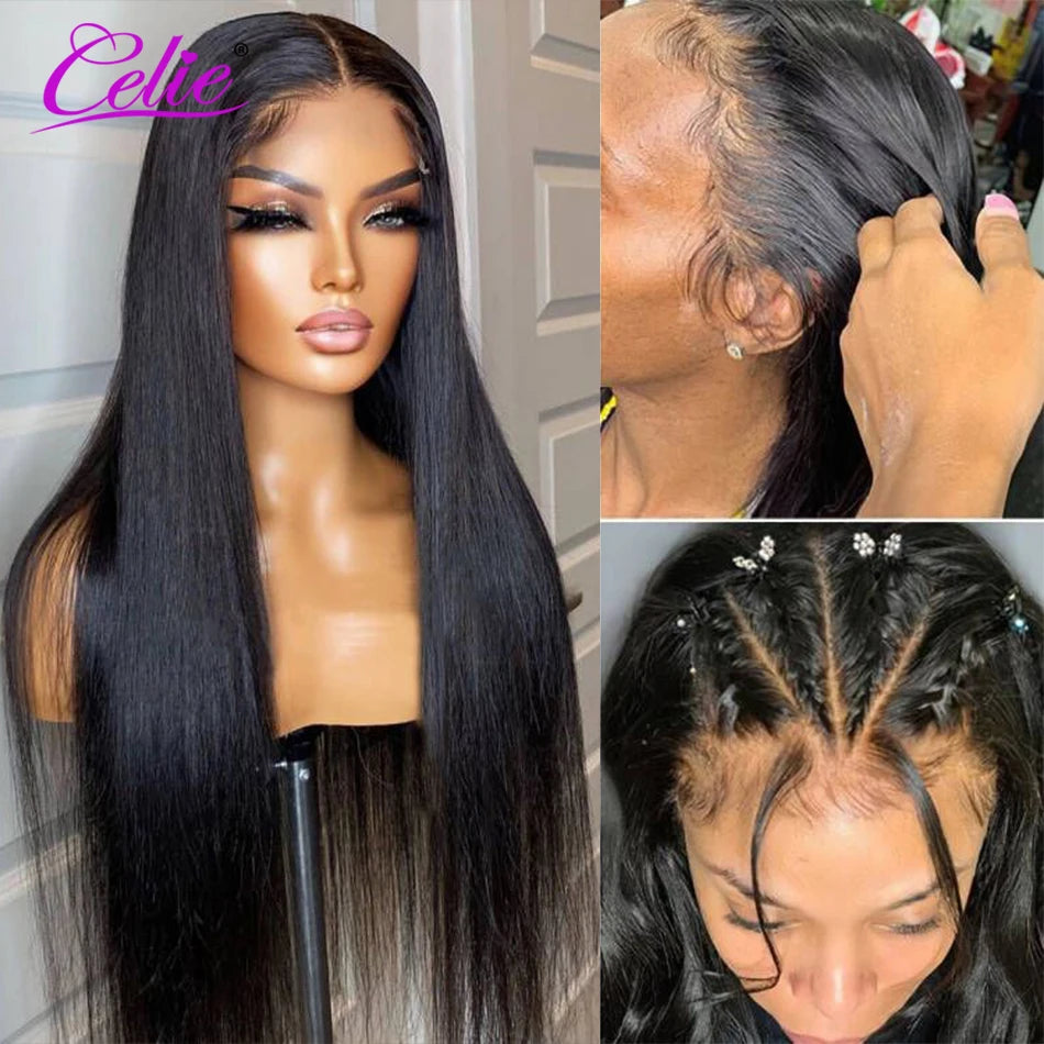 Straight Lace Front Wigs, 5x5 Closure Ready To Go Human Hair HD