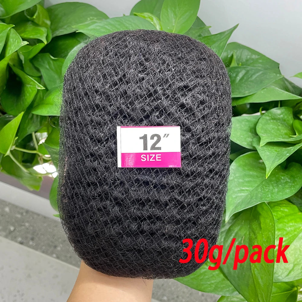 Natural Brazilian 4C Afro Kinky Bulk Human Hair for Locs Braiding Remy Hair Bundle 30g/Pack No Weft 4C Afro Kinky 10-18 Inch