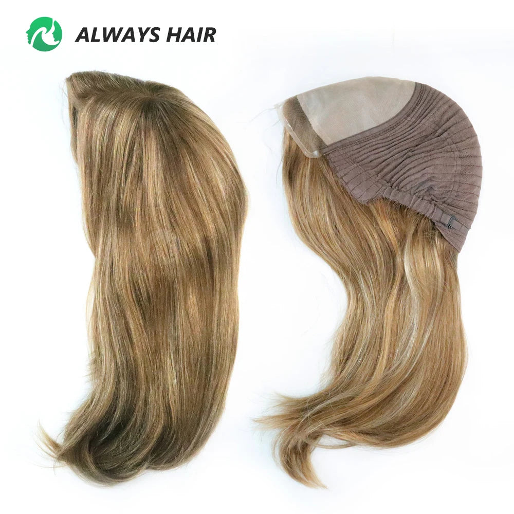 MT11-14.5" Natural 100% Human Hair Wig 1/2" Lace Front Chinese Cuticle Remy Hair Blond Wig