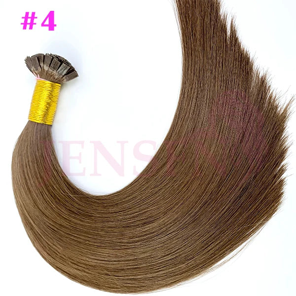 Flat Tip Hair Extensions Remy, 100% Human Keratin Straight Pre Bonded Wigs