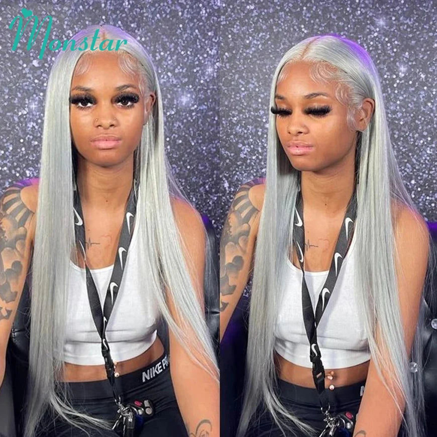 Grey Lace Fronts Wigs Human Hair 613 HD Frontal, 13x6 Vietnamese Raw