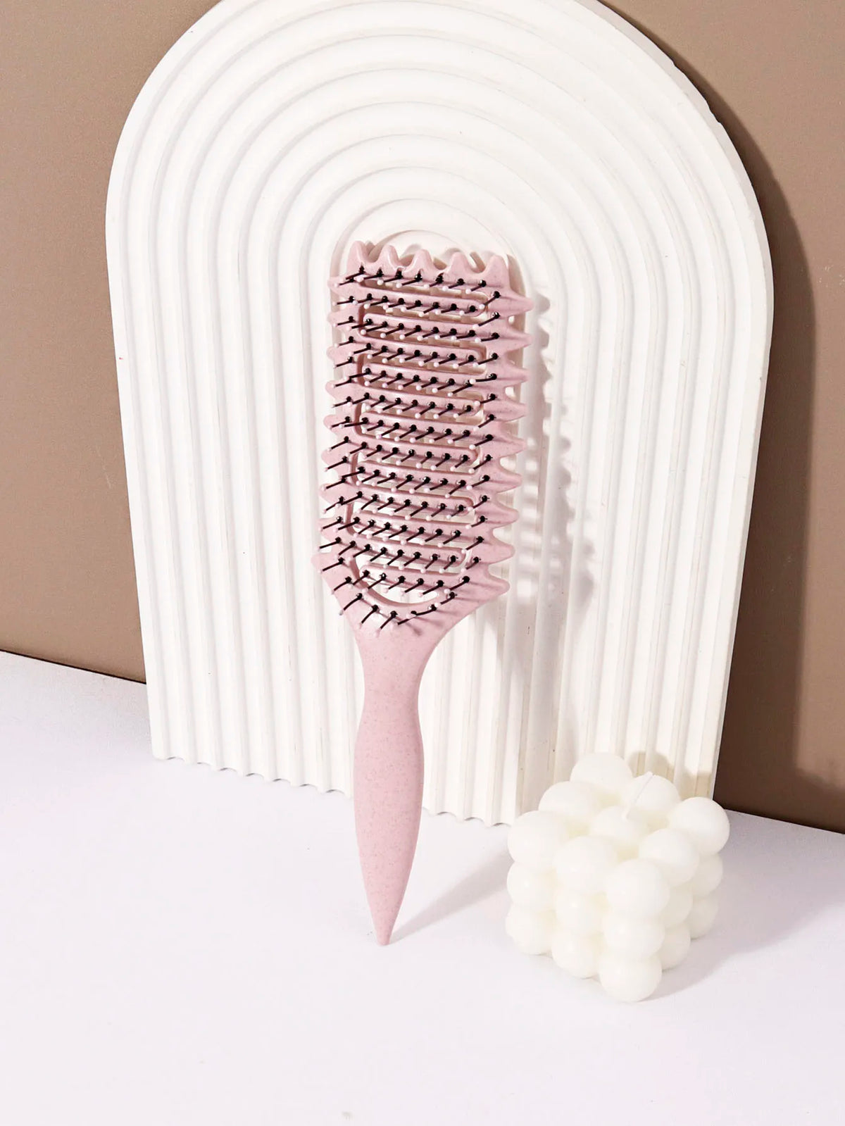 Curling Styling Brush, Hollow Massage Comb, Nylon Bristles, ABS Handle, Comfortable Grip