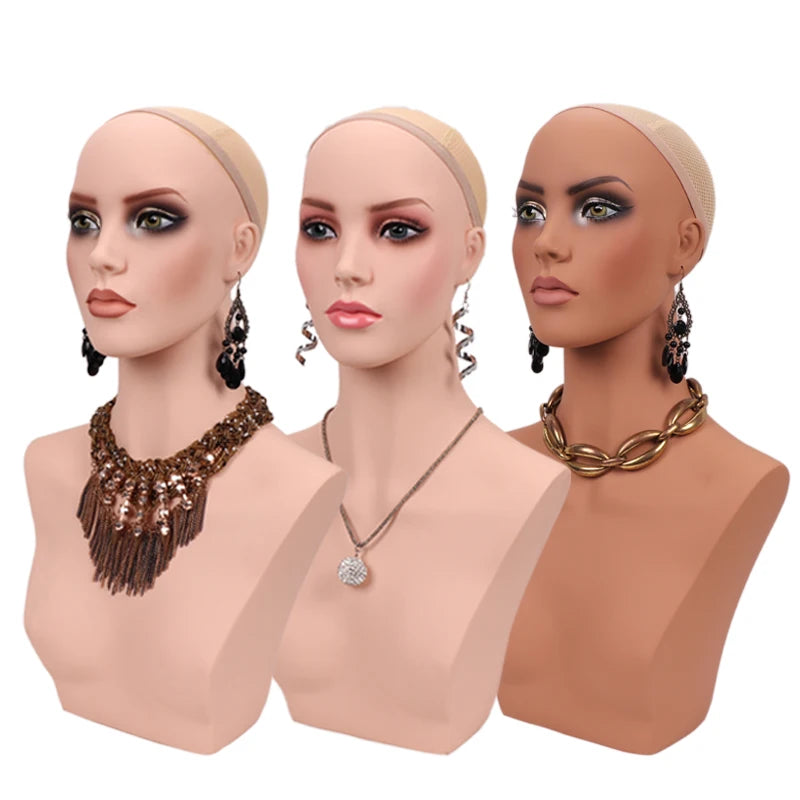 Realistic Mannequin With Detachable Head Glam Makeup Mannequin Head To Put Wigs Dummy Head For Wigs,Earrings, Necklaces Display