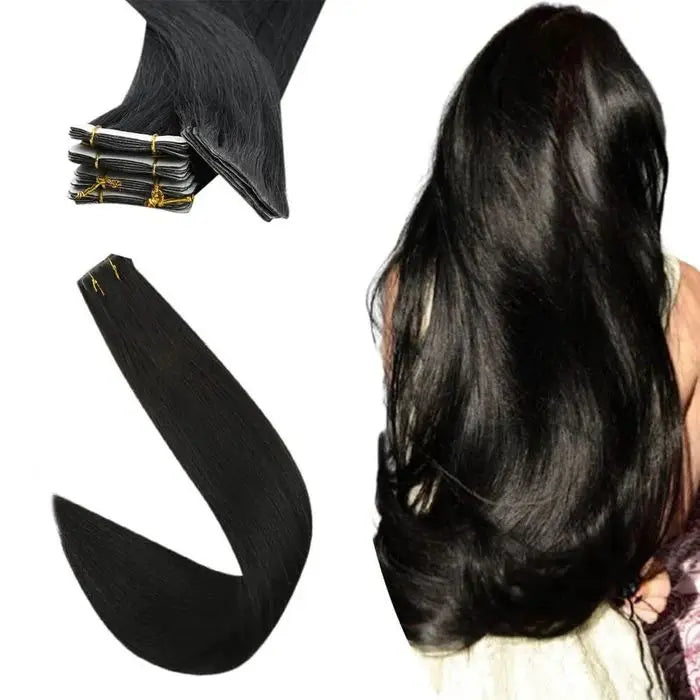 [12 Months] Invisible Seamless Injection Tape Hair Extensions Virgin Whitest Blonde 10A