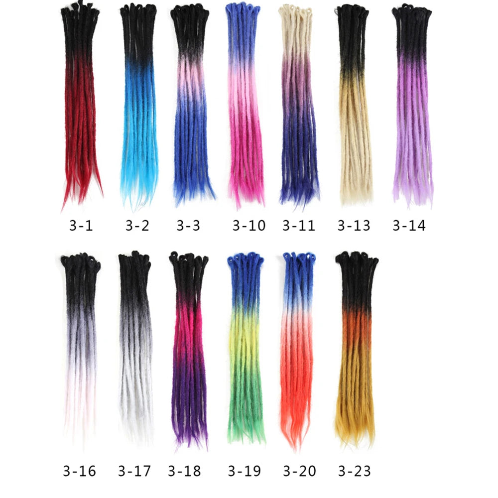 Synthetic 100% Handmade Dreadlocks Extensions Faux Locs Crochet Braid Hair Hip-Hop Style 20 Inch 10 Strands/Pack Blue