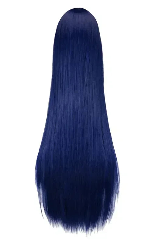 Long Straight Cosplay Wig Black Purple Red Pink Blue Dark Brown Cm