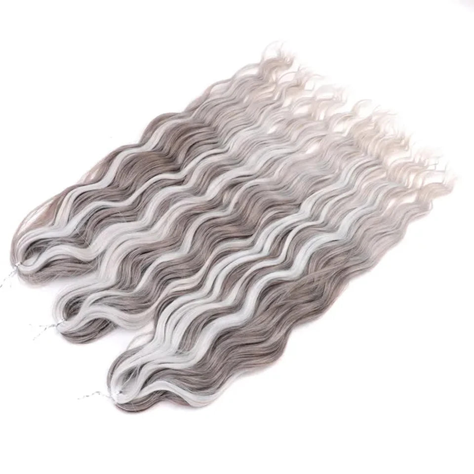 Synthetic Loose Deep Wave 24" Braiding Hair Extensions Water Braid Ombre Blonde