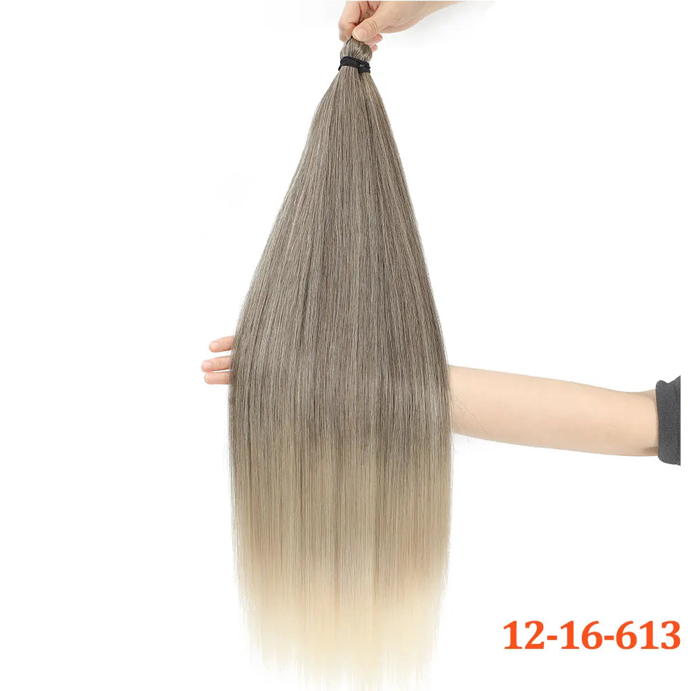 Straight Pony Hair Bundles Crochet Braids Synthetic Braiding Soft Extensions