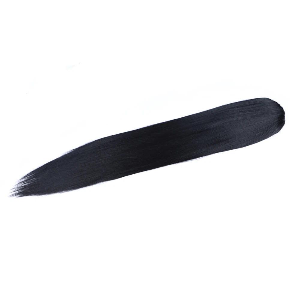 30 Inch Long Straight Ponytail Synthetic Drawstring Ponytail Chip-In Hair Extension Straight Pony Tail Fake Hairpiece