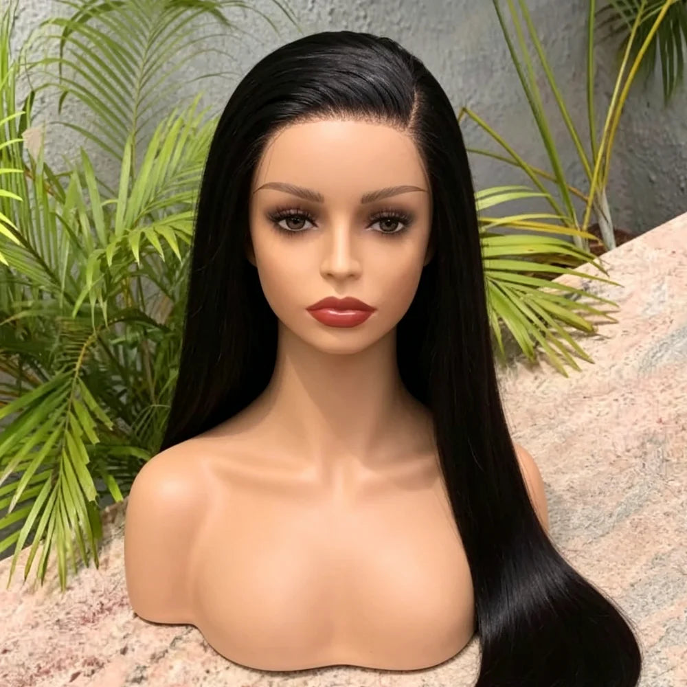 250% Brazilian Straight Human Hair Wigs, 13x4 HD Transparent Lace Front Pre