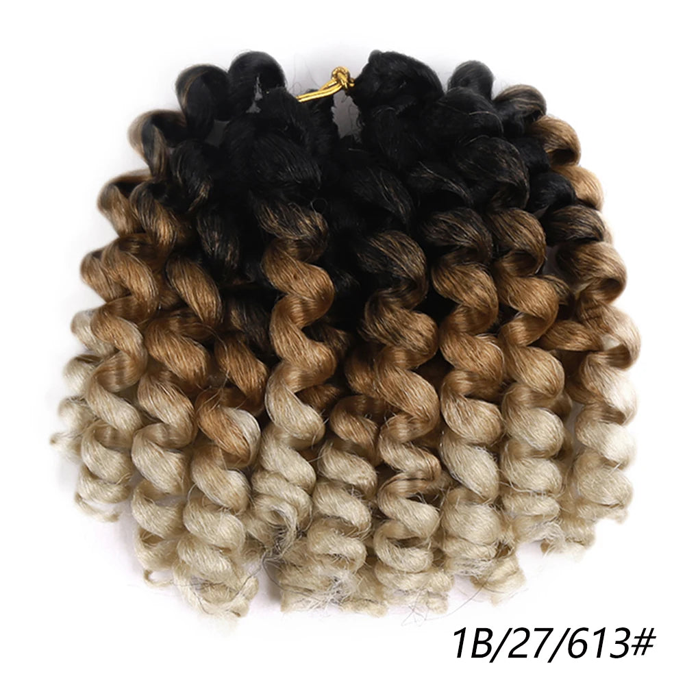 Synthetic Ombre Jumpy Wand Curl Crochet Braids Jamaican Bounce For Africa Braiding Hair Extensions Pre-Twisted