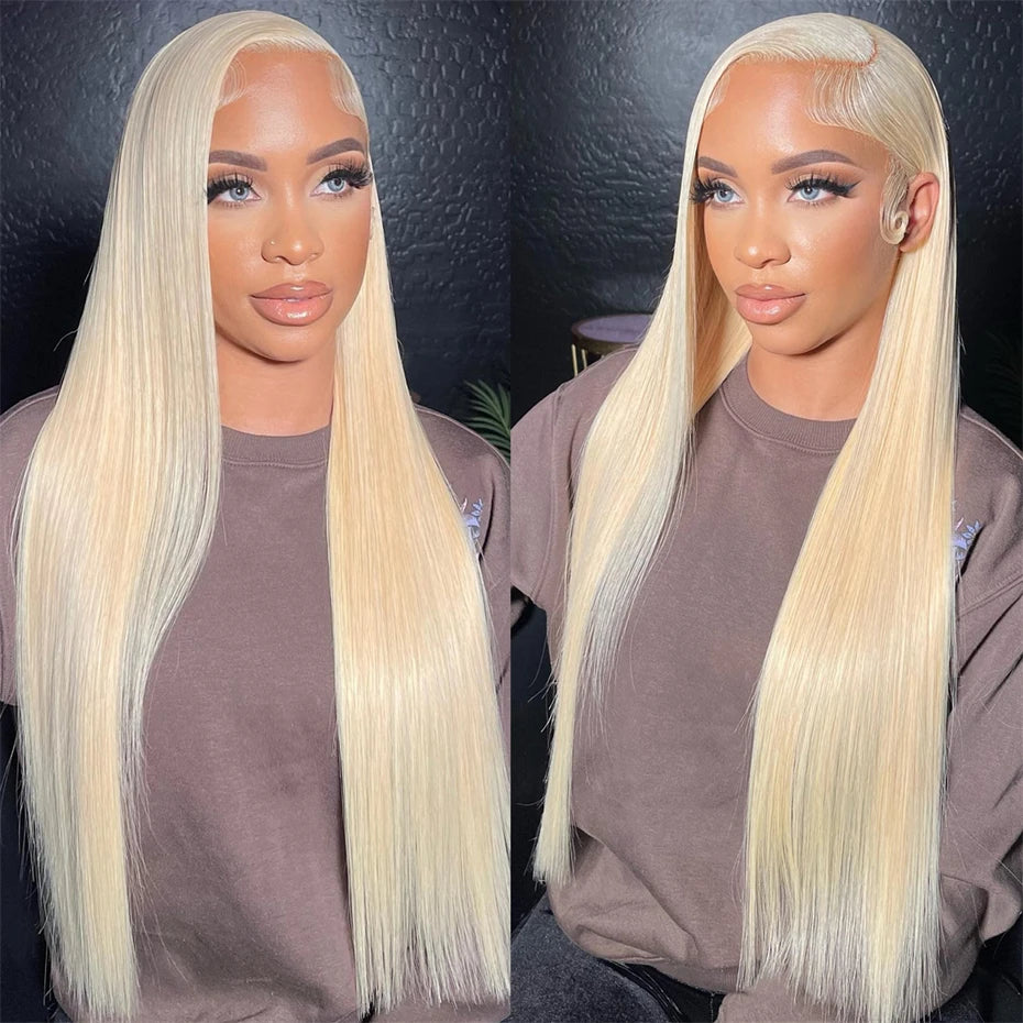 613 Honey Blonde Straight Human Hair Lace Frontal Wig, 13x6 13x4, Pre-Plucked, Brazilian