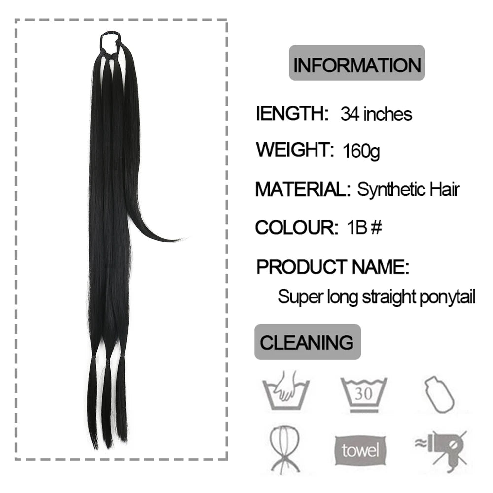 DIY Ponytail Extensions Synthetic Boxing Braids Ponytail Hair Rope High Temperature Fiber Black Brown Ponytail