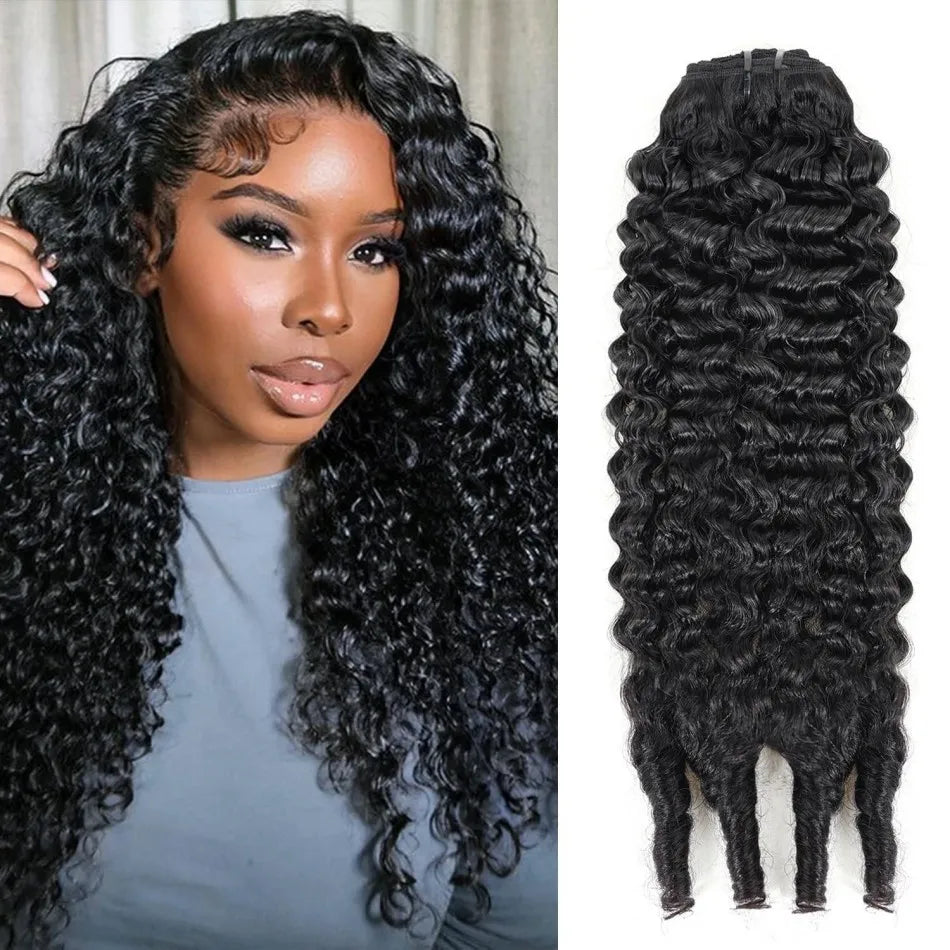 12A Burmese Curly Human Hair Bundles Water Wave Virgin Weave Extensions Ends