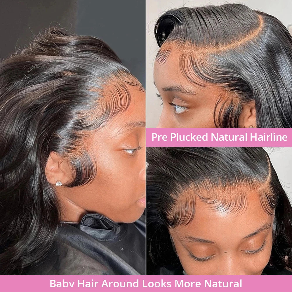 Body Wave 13x6 HD Lace Front Human Hair Wig, 250% Density, Pre-Plucked Glueless