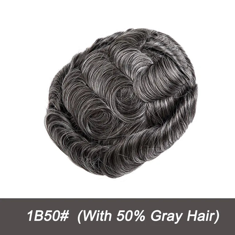 Swiss Lace Toupee Ultra Delicate AIR-Lace Male Hair Prosthesis Breathable 90 Density Hair Toupee Men Full Lace Men's Wig