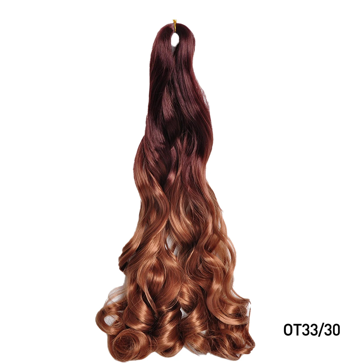 French Curls Braiding Hair Extensions - Synthetic Loose Wave Spiral Curl, High Temperature, Ombre Pre-Stretched