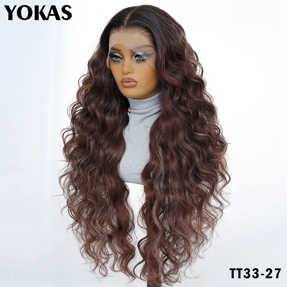 Synthetic Blend Lace Wigs Body Wave, 13x6 HD Frontal Baby Hair African