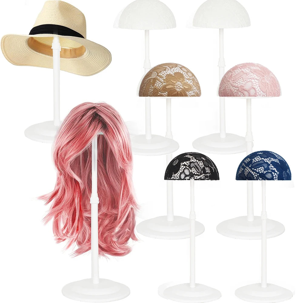 Wig Stand Adjustable Height Portable Holder Stands Non-slip Head Holders Sturdy Plastic