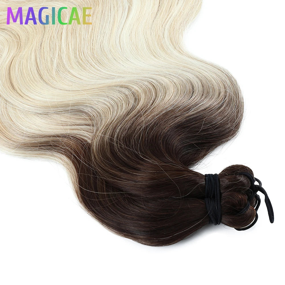 300G 26Inch Ombre Grey Crochet Braids Body Wave Light Brown Highlight Sp4/27/613