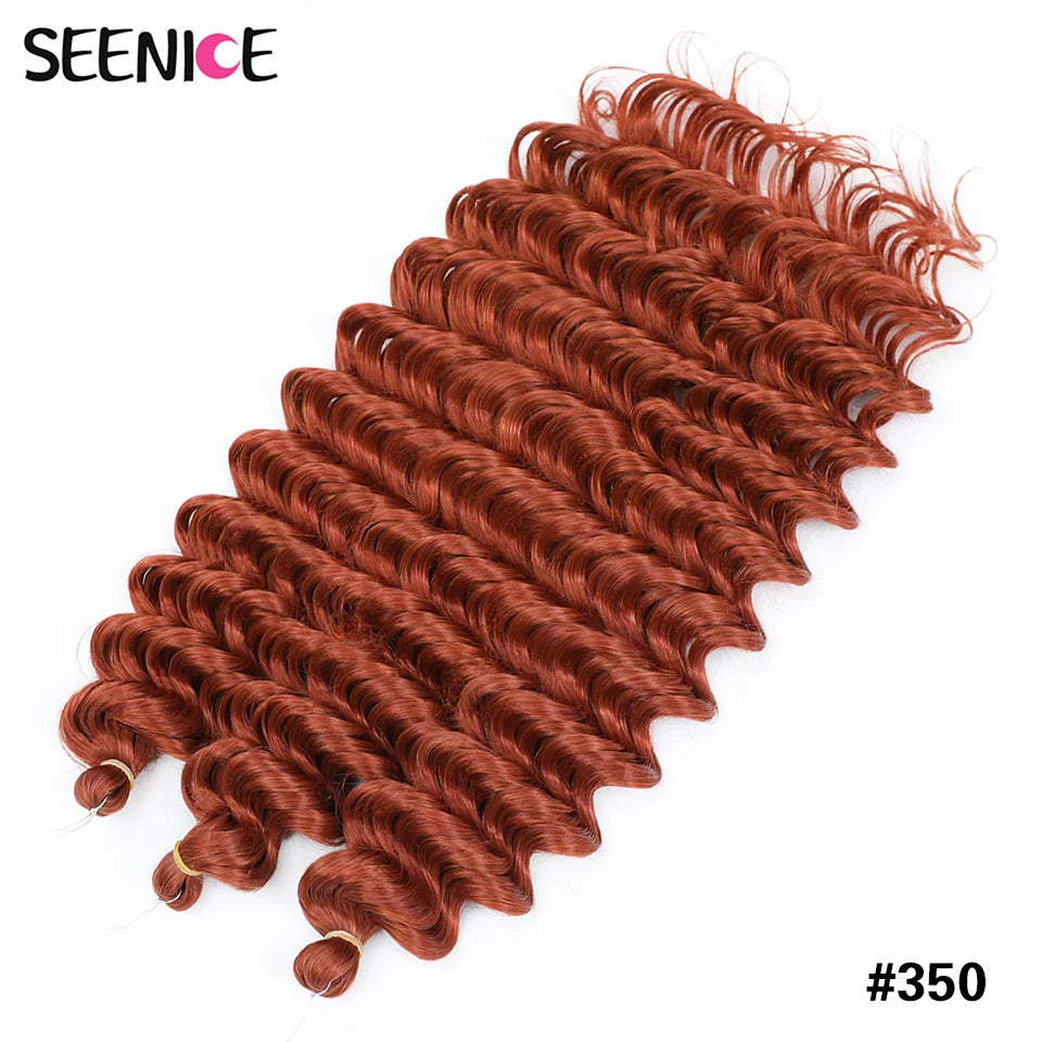 Deep Wavy Twist Synthetic Crochet Hair Afro Curly African Braids Ombre Blonde