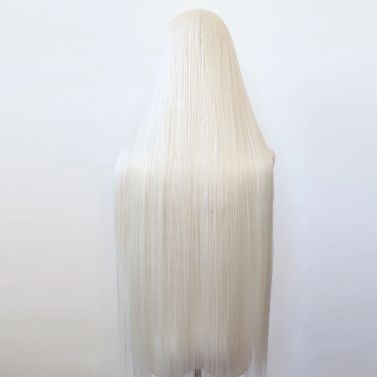 Platinum Blonde Synthetic Lace Front Wig 40inch Long Straight Pre Plucked Natural
