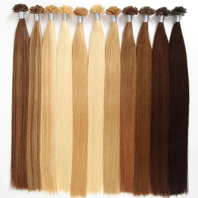 613 Beach Blonde Flat Tip Hair Extensions, 100% Virgin Human Straight Keratin