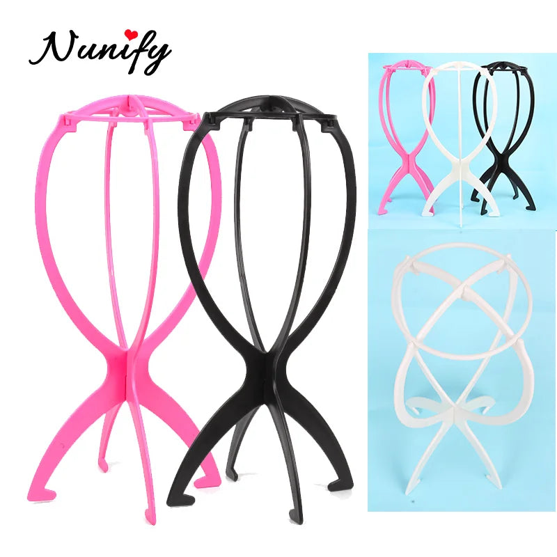 Plastic Wig Stand Portable Head Black Pink Hang Holder Durable Hair Display