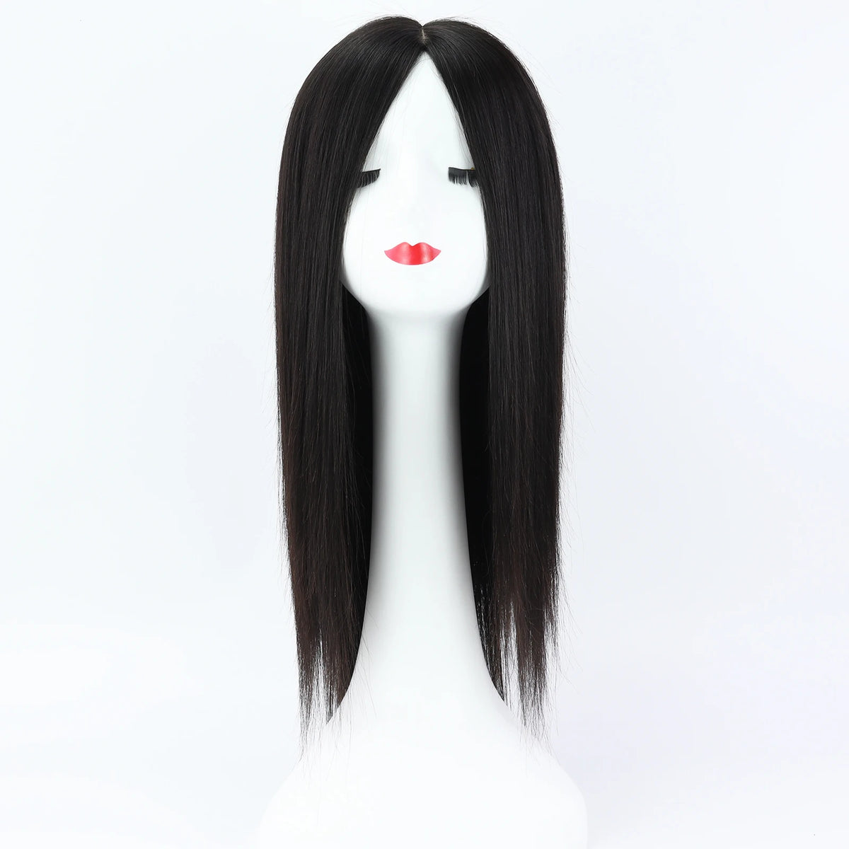 Straight Human Hair Silk Top Wig, 6x6, PU Front, Realistic Scalp