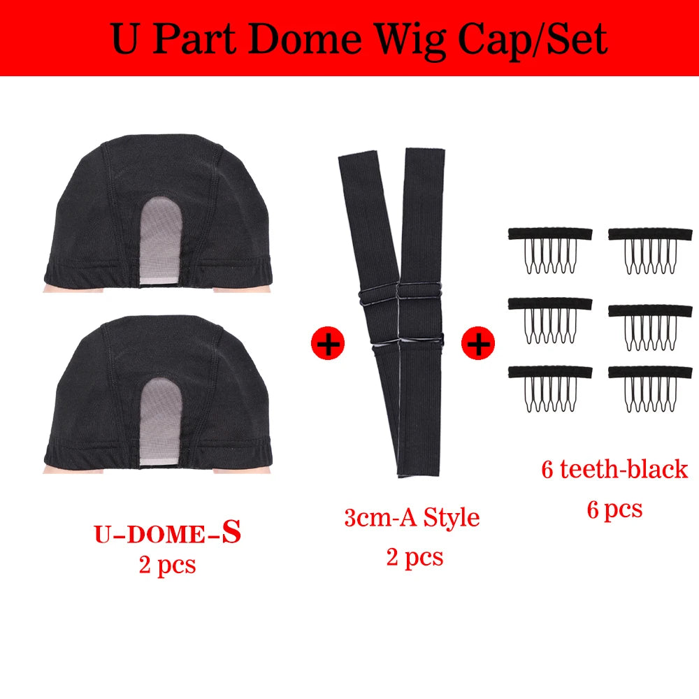 U Part Wig Cap Mono Lace Dome Making 3Cm Knit Band& 6Teeth
