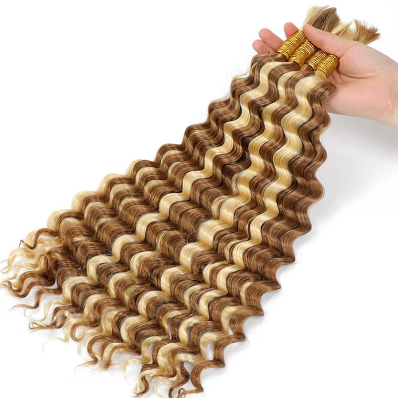 Bundles No Weft Boho Braids, 100% Human Hair Extension Braiding Vietnamese 27/613