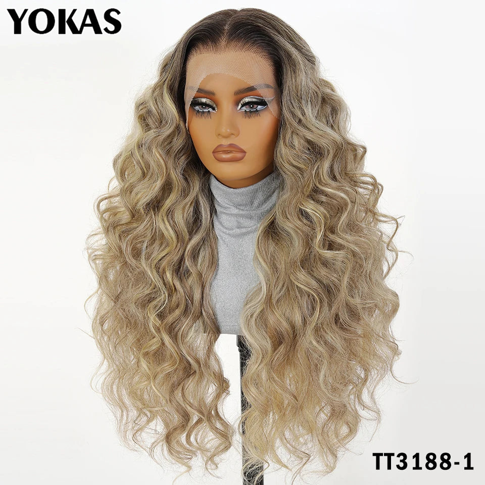 Synthetic Blend Lace Wigs Body Wave, 13x6 HD Frontal Baby Hair African
