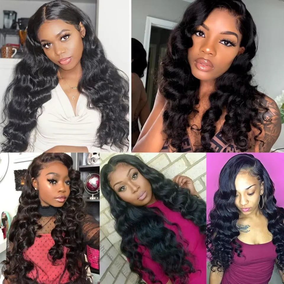 Top Loose Deep Wave Bundles Closure Frontal HD Transparent Lace Virgin Raw