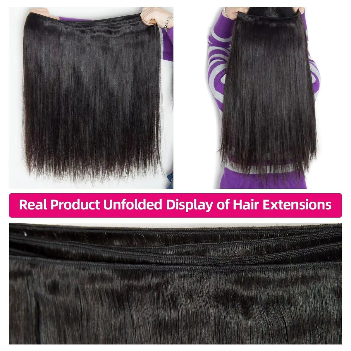 Straight 100% Human Indian Raw Hair Bundles Super Double Drawn 18A Virgin