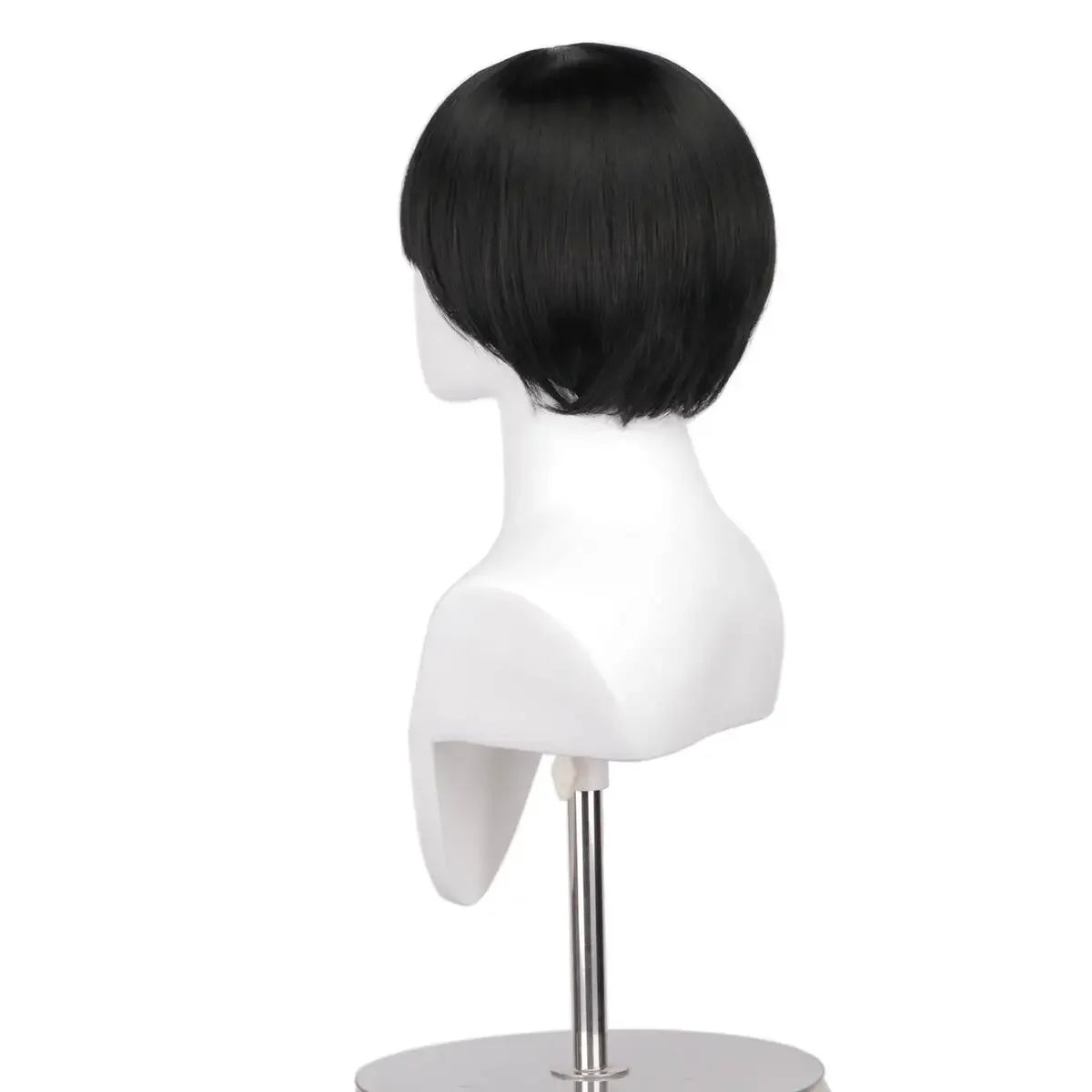 Anime Rock Lee Cosplay Wig Short Black Heat Resistant Synthetic Hair Wigs