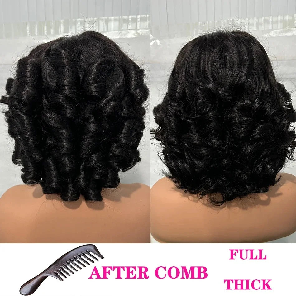 100% Vietnamese Raw Hair Wigs Density Ombre Double Drawn Bouncy Curly Loose
