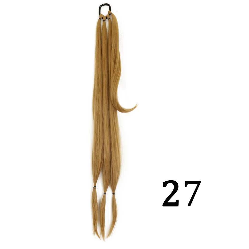 DIY Ponytail Extensions Synthetic Boxing Braids Ponytail Hair Rope High Temperature Fiber Black Brown Ponytail
