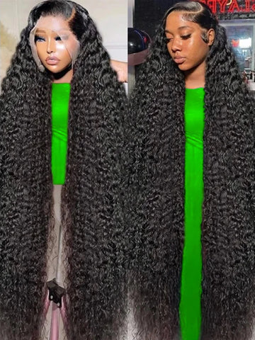 250% Density HD Deep Wave 13x6 Lace Front Human Hair Wig, 30-46 Inch, Wet and Wavy