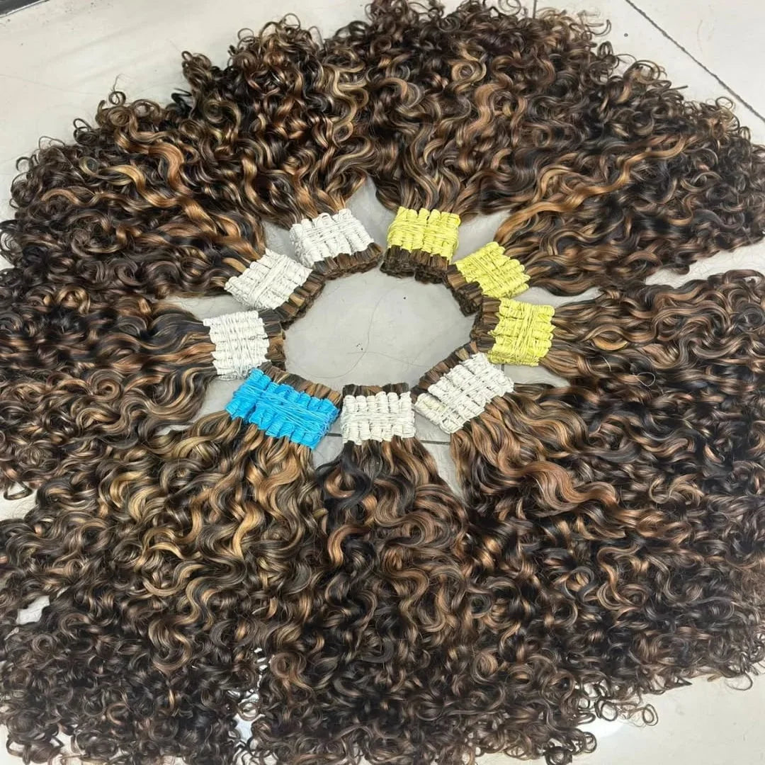 Bundles No Weft Boho Braids, 100% Human Hair Extension Braiding Vietnamese 27/613