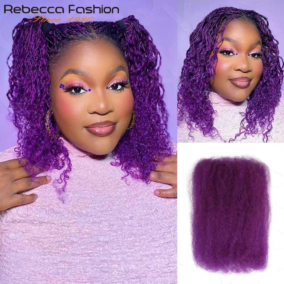 Afro Kinky Curly Bulk Human Hair for Braiding, Remy, No Attachment, Soft and Lightweight