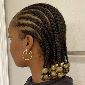 8 Inch Synthetic Short Bob Cornrow Braided Wig with Baby Hair, Knotless Box Braids