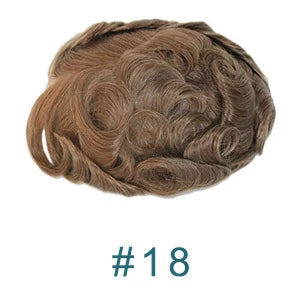 100% Human Hair Ombre Honey Brown Men's Wig Capillary Prosthesis System Natural